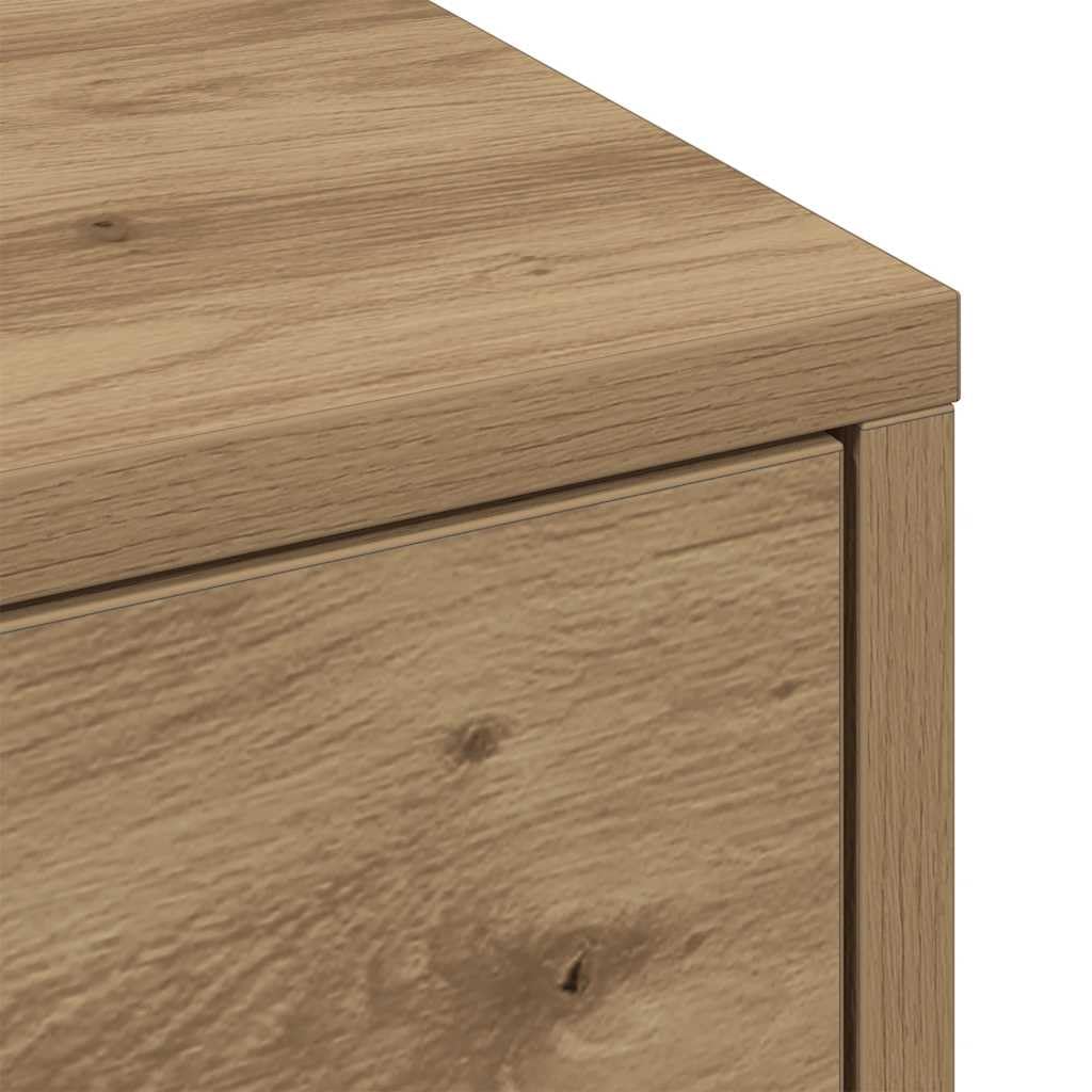 vidaXL Armario de baño Estrecho con Ruedas Madera Roble artisian