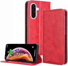 Case for Samsung Galaxy A17 (5G/4G), Shockproof Flip Case, PU Leather Wallet Book Cover, Card Slots and Magnetic Closure, Stand Function – Red