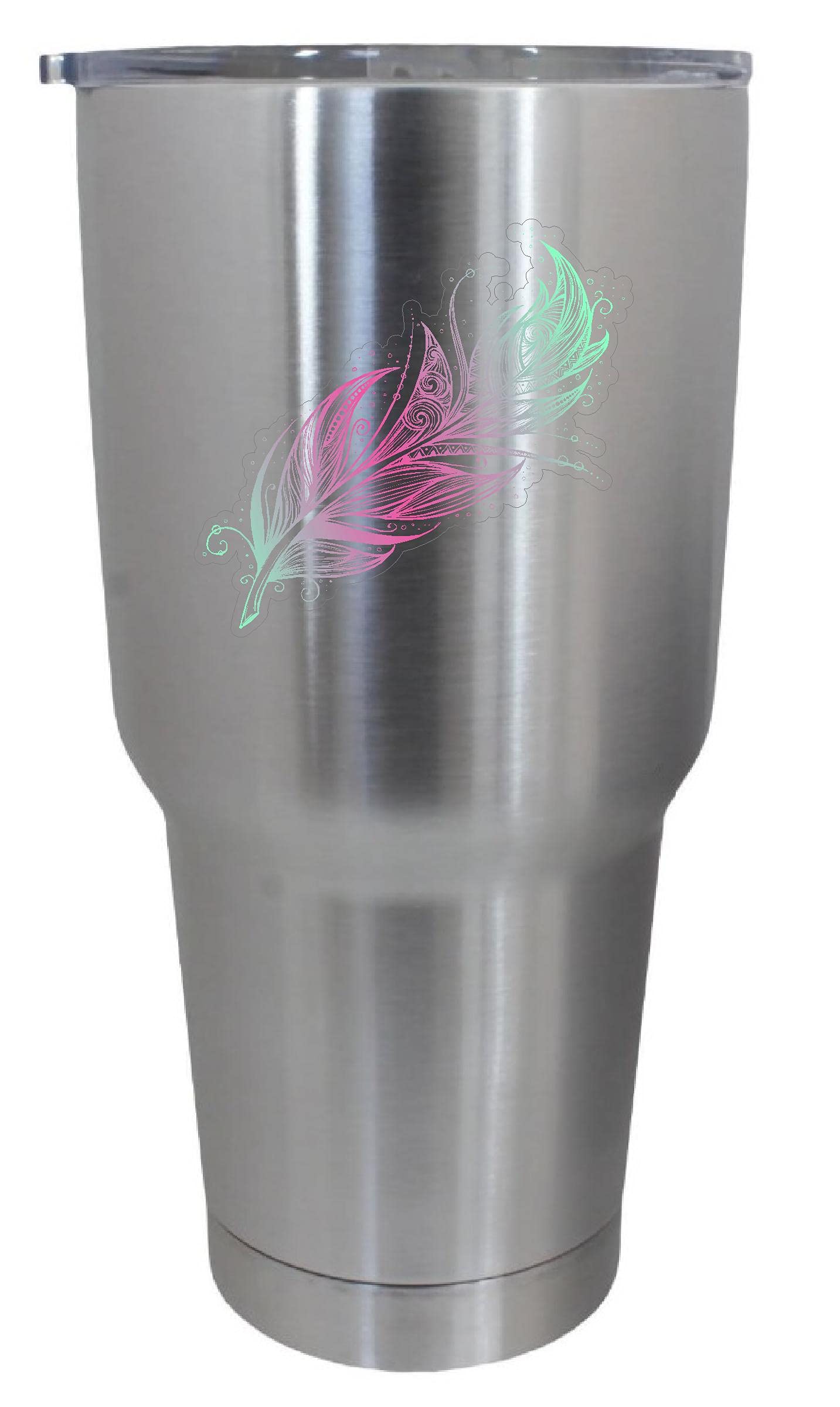 Epic Designs Cups drinkware tumbler sticker - FEATHER colorful love - cute love dream sticker decal