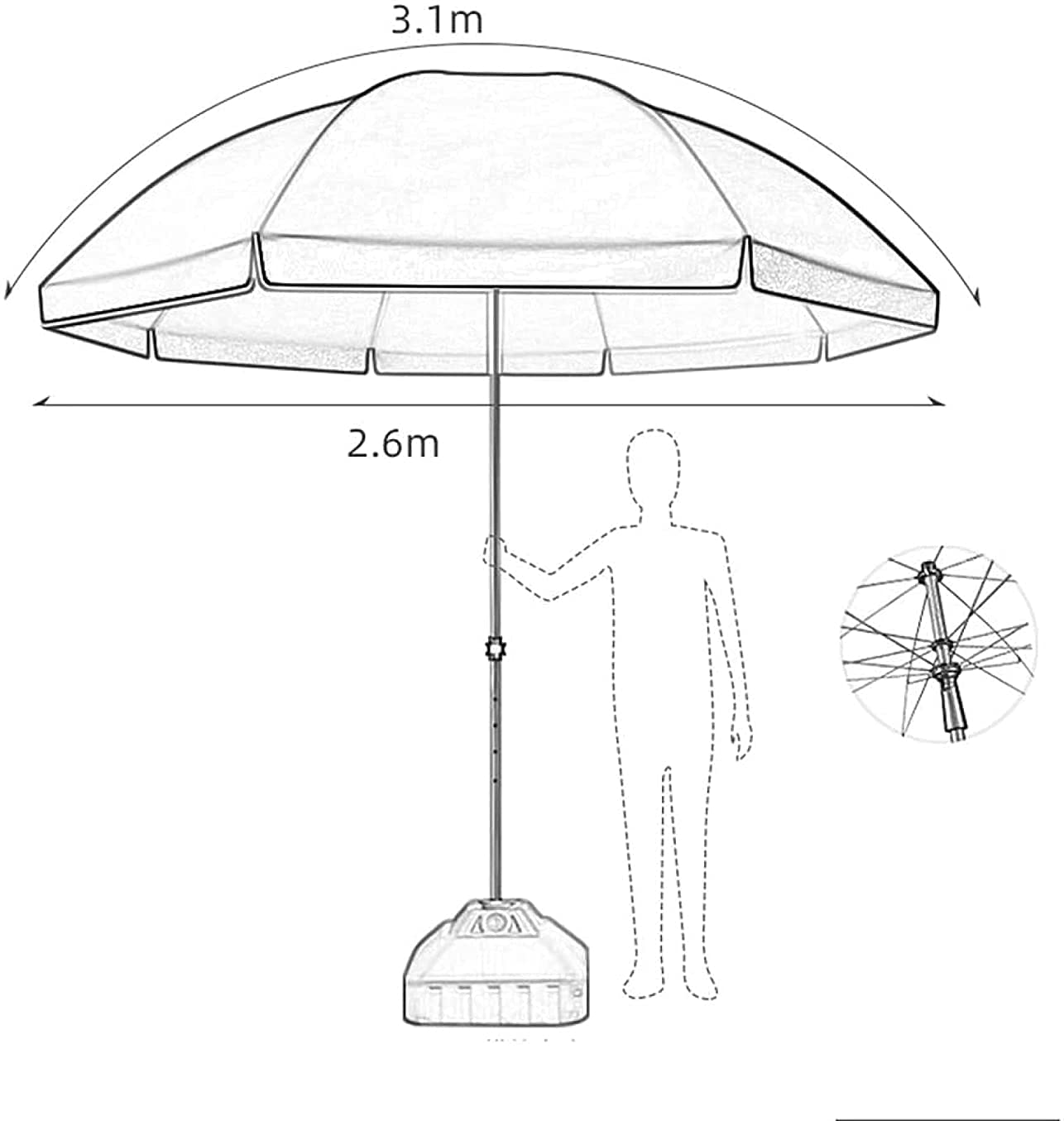Parasole tarasowe Odporne na deszcz i parasole przeciwsłoneczne Parasol „dwa w jednym” na parasolkę przeciwsłoneczną Parasol reklamowy Parasol ogrodowy Duży parasol komercyjny