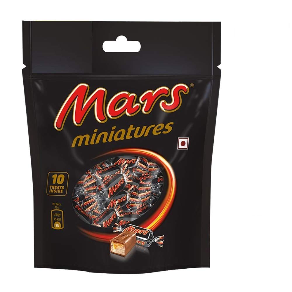 Mars Miniatures Chocolate Pack | Nougat and Caramel Filled Chocolates | 10 Treats Inside | Imported Smooth Chocolates for Sharing with Friends & Family | 100 g | Pack of 4 (B0837GD77R) Amazon Price History, Amazon Price Tracker