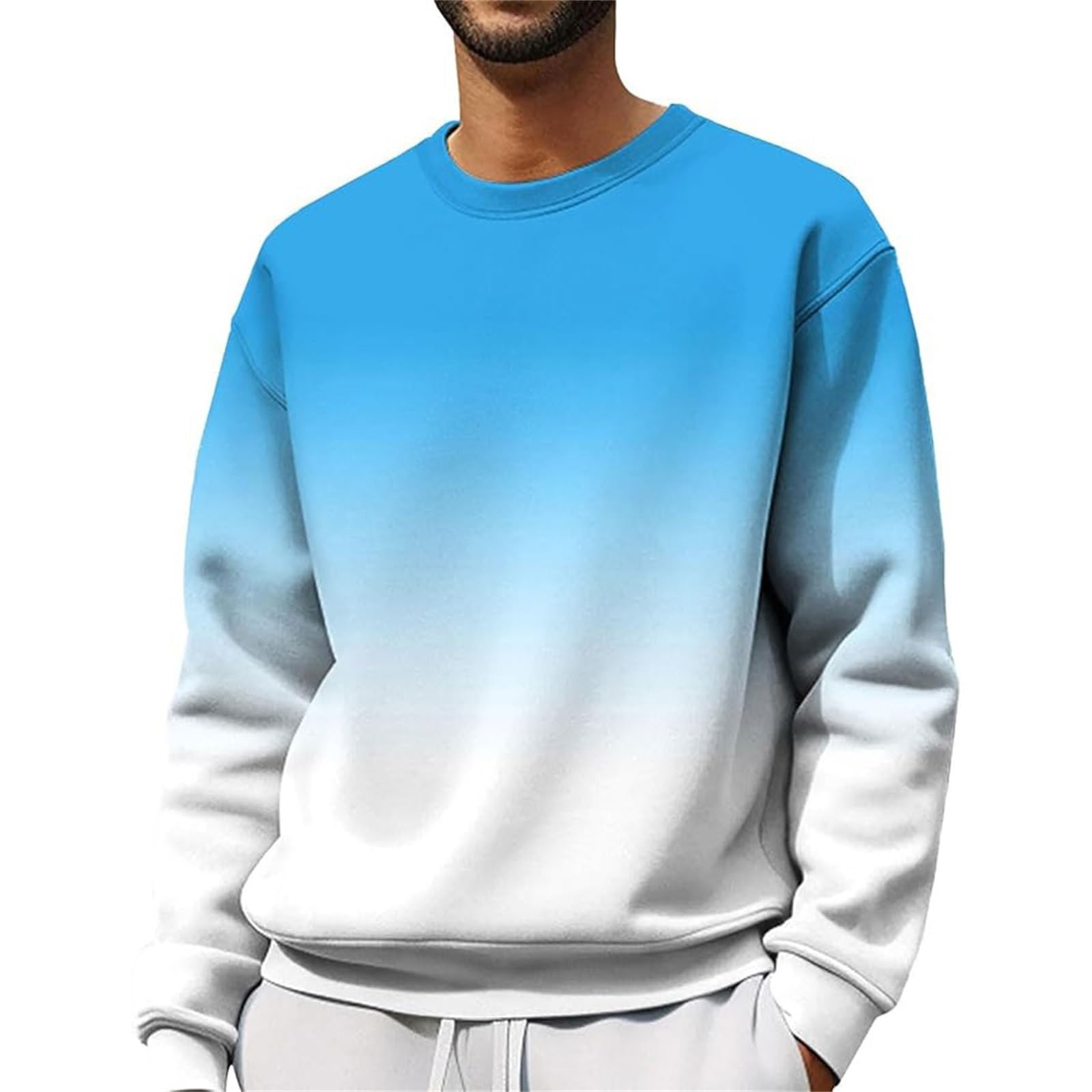 Pull-over avec col droit homme chemise extérieure bleu dynamic
