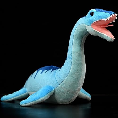 Juguete de peluche realista de Plesiosaurus, dinosaurio azul realista de 16 pulgadas, animal de peluche Utahraptor Tyrannosaurus, suave, regalos