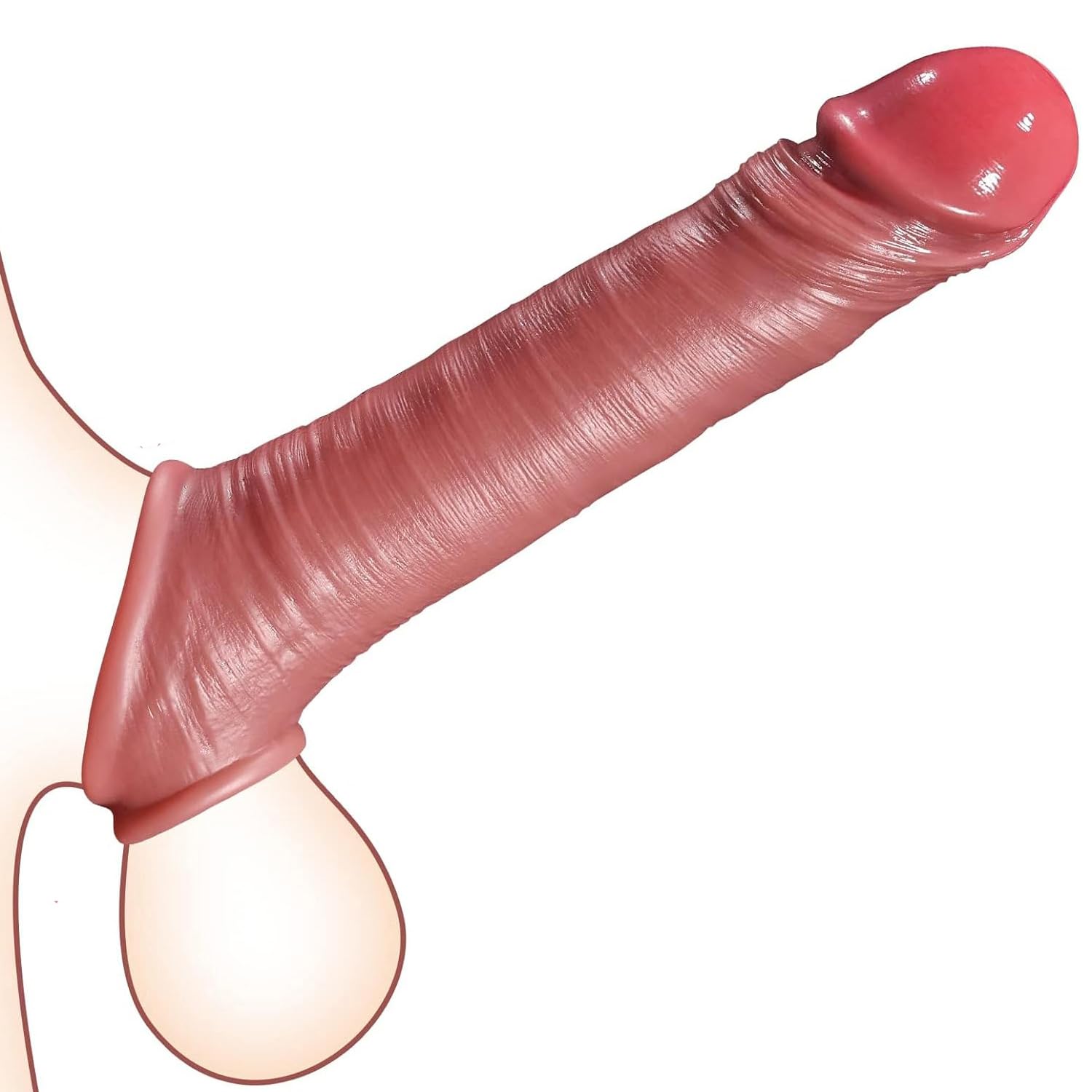 Guaina Pene con Anelli per Coppia, Silicone Penis Sleeve con Cock Ring Sex Toy per Uomo, per Guaine Prolunghe e l'ingrandimento del pene, Ritarda l'eiaculazione, Aumenta per L'erezione(YFBA-005)