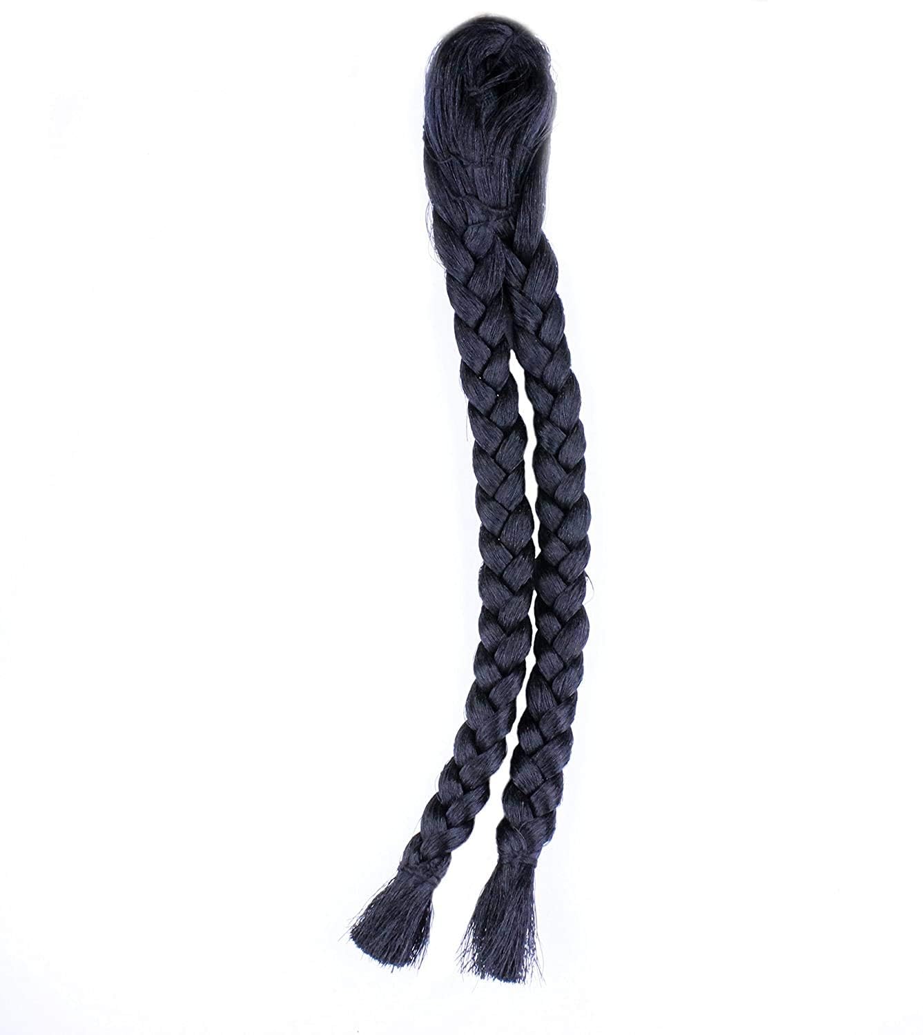 Brij Sugandha Radha Rani/Durga Choti Braid Hair (Black) – Soft & Smooth TWO PLAITED Microfibre BRAID For Goddess Idols | By The Kanha Store (1 no. / 5 inch)