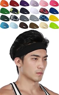 スポギア ヘアバンド メンズ レディース バンダナ スポーツ ヘッドバンド 洗顔 カチューシャ 痛くない ターバン 髪留め 汗止めバンド (ブラック)