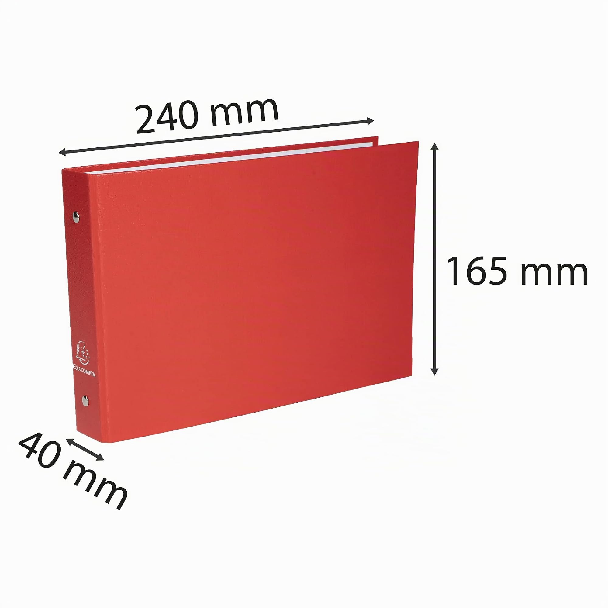 Exacompta - 51059E - 1 Raccoglitore Foderato Polipropilene - 2 Anelli Tondi 25 mm Passo 80 mm - Dorso 40 mm - F.to Esterno 16.5x24 cm per Archiviare 12.5x20 cm e 14.8x21 cm - 5 Colori Random