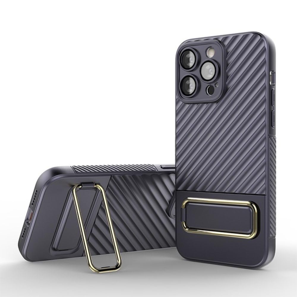 Coque magnétique pour iPhone 13 Pro Max violette antichoc avec béquille cachée - 7