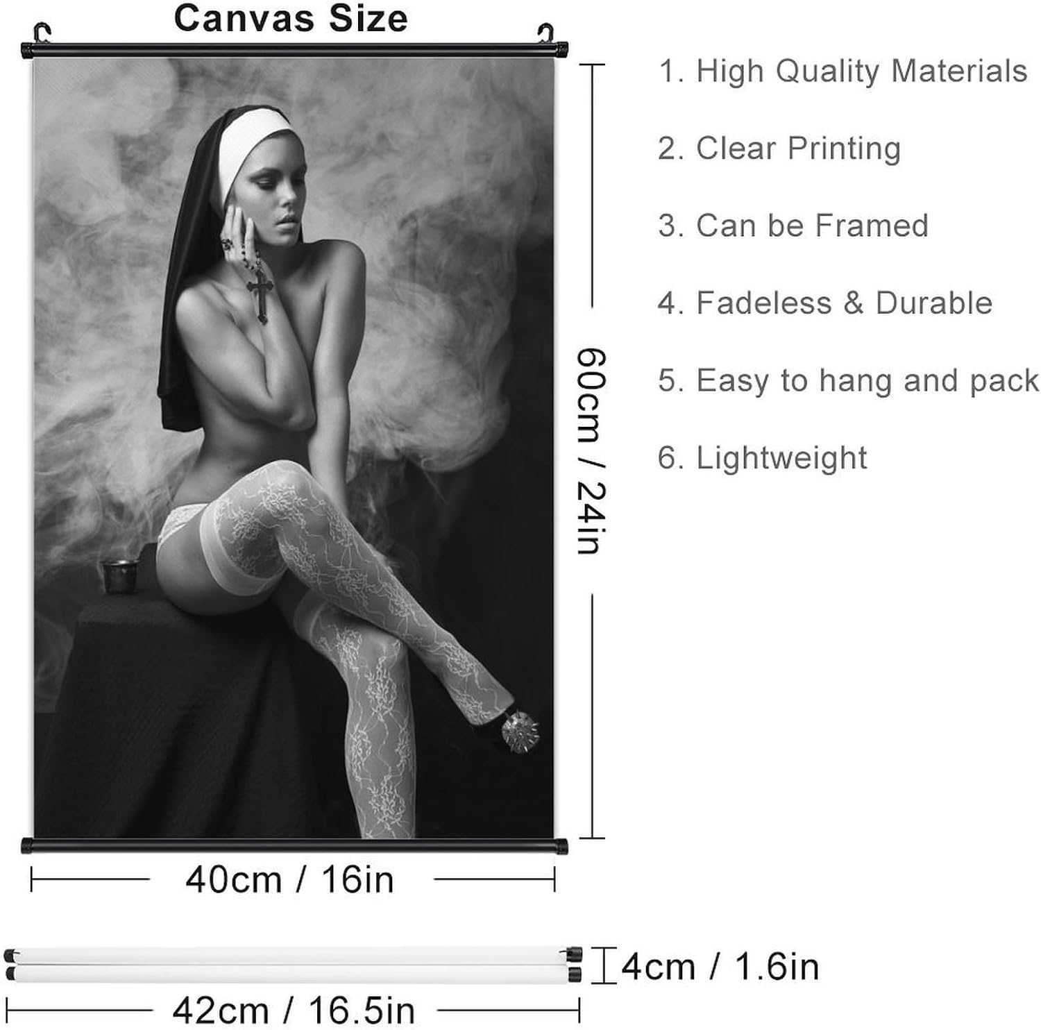 Black And White Sexy Nun Poster 16x24inch Style image 2