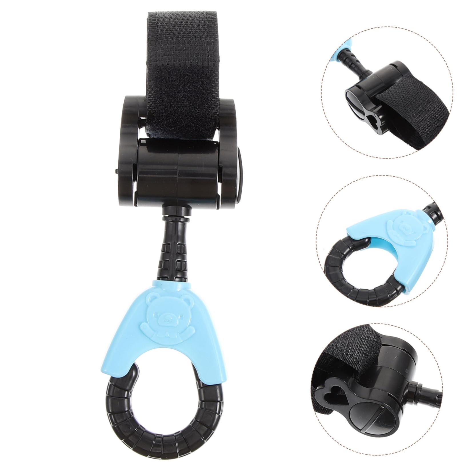 GARVALON 2 pcs Stroller Hooks Rotating Bag Hooks for Durable Design for Stroller Bike Bicycle Convenient Hanging for Diaper Bags Purses
