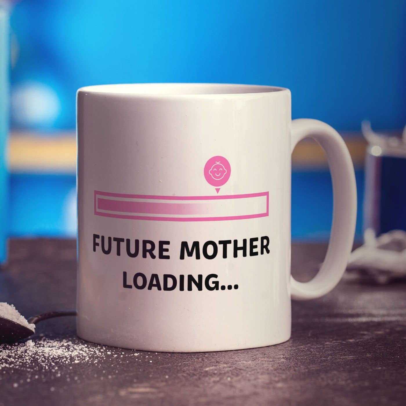 Future Mother Loading Personalised Mug - Gift for Mother's Day, Birthday, Christmas - Present for Mum - 11oz Ceramic Cup