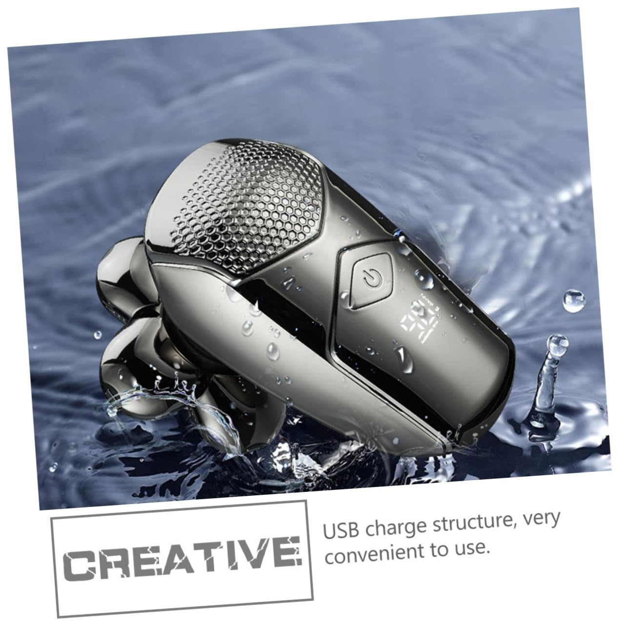 Rasoio Elettrico Uomo a Sei Testine Argento, Abs, Waterproof | Uso Domestico e Campeggio, Design Multifunzione, Soluzione Pratica per Rasatura Quotidiana