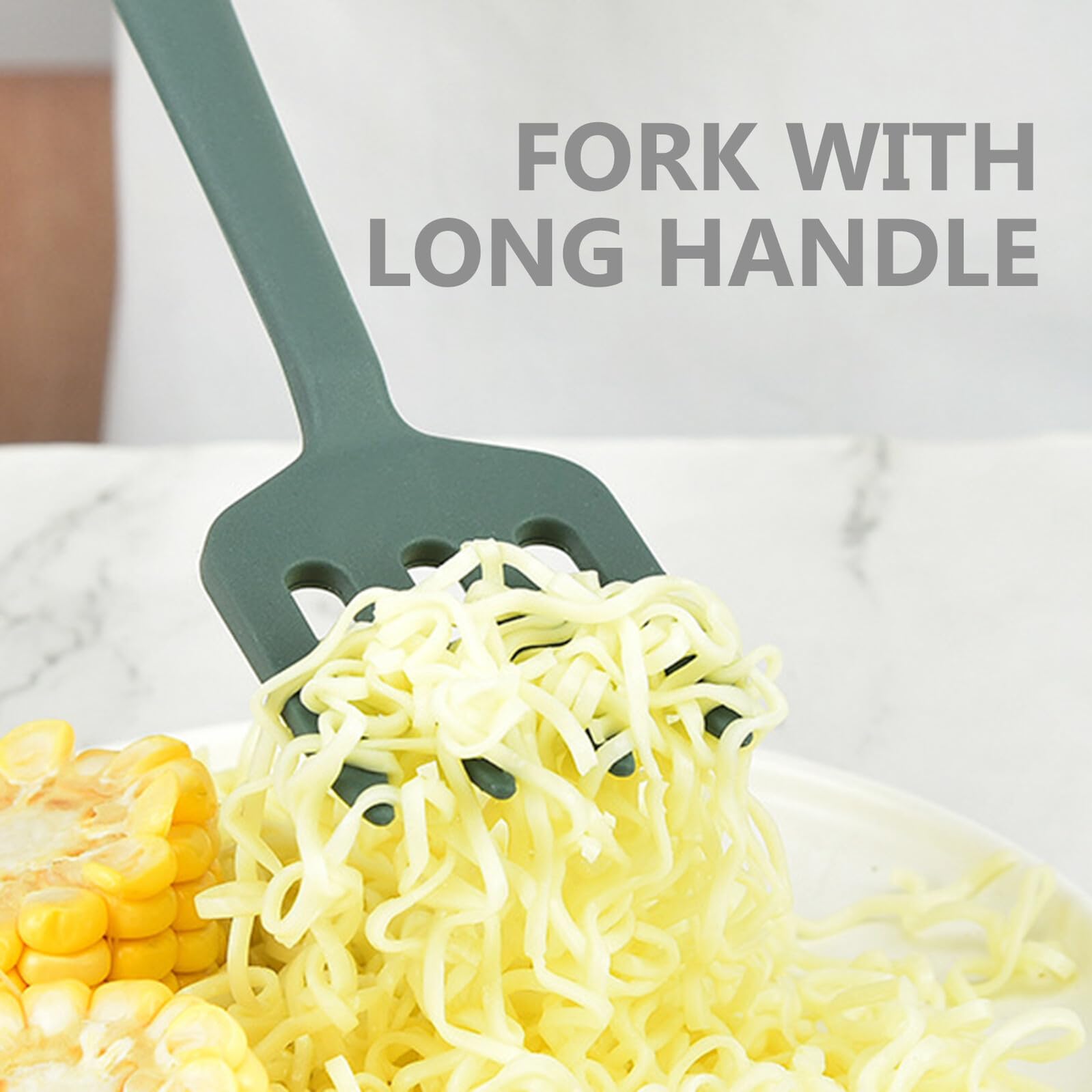 Fourchette en Silicone pour Mélanger et Servir Résistante la Chaleur pour Pâtes Pâtes Ustensile Cuisine Facile à Nettoyer