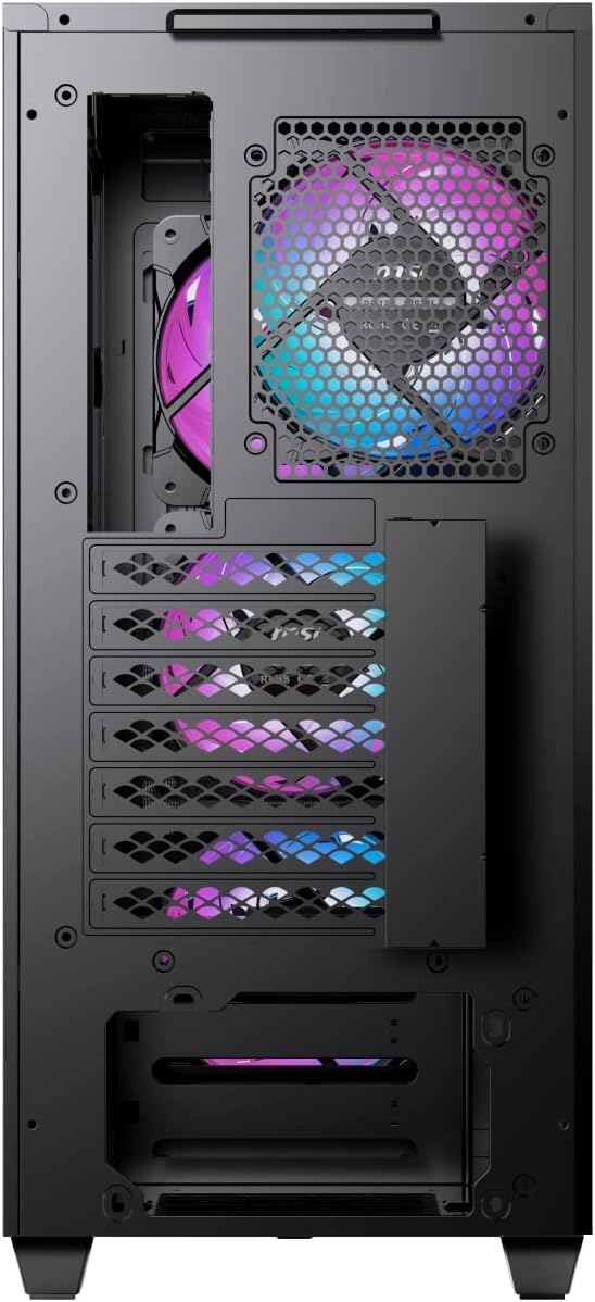 MSI MPG SEKIRA 100R Mid Tower Gaming PC Case (4 x 120mm ARGB Fans, Insta-Light Loop, USB 3.2 Gen2 Type-C, E-ATX, M-ATX, Mini-ITX, Tempered Glass Window, Magnetic Dust Filter, Top Vent Lid)