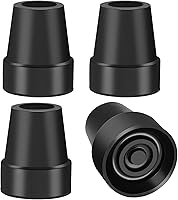 Vista 7 de Puntas de muletas de 7/8 pulgadas, accesorios de goma de alta resistencia, puntas de caña de goma, paquete de 4