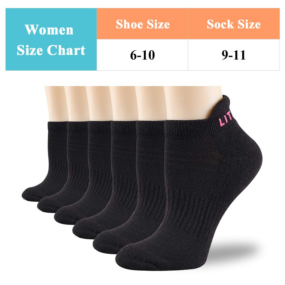 Calcetines de tobillo para mujer, 6 pares de calcetines deportivos para correr con suela acolchada