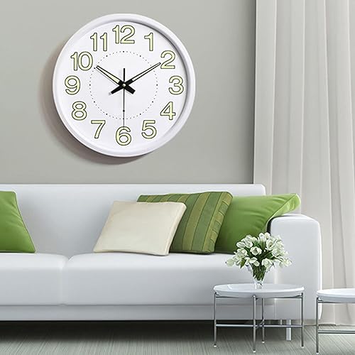 Miniatura 2 de Reloj de pared de 12 pulgadas, reloj de pared que brilla en la oscuridad, reloj de pared de madera silencioso sin tictac, reloj de pared decorativo