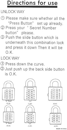 Miniatura 6 de uxcell Candado de combinación de 8 dígitos Cerradura de botón para armario de casillero Negro
