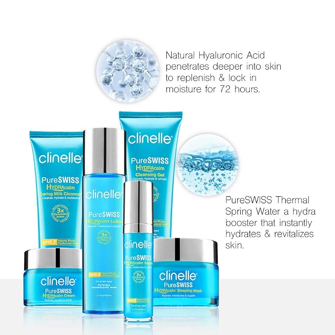 Amazon Com Clinelle Pureswiss Hydracalm Lotion 150ml A Superbly Light Texture Water Like Hydrating Lotion That Helps To Nourish Refine And Plump Up Skin Paraben Free Lanolin Free Mineral Oil Free