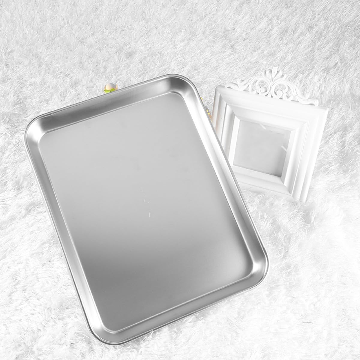 Bandeja Plana de Acero Inoxidable 2 Piezas, Resistente y Versátil para Instrumentos Médicos Adecuado para Uso en Instalaciones Médicas