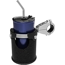 LEXIN LX-C3 摩托车杯架,带 360&deg;swivel 球形支架,带篮子的大型船饮料支架,用于摩托车乘客/ATV/Scotter/Harley 的金属车把支架,适合车把 7/8'' 至 1 1/4''