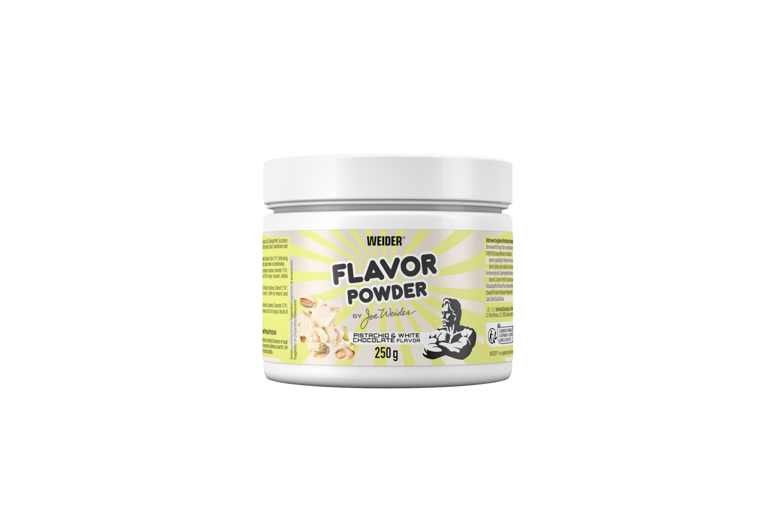 WEIDER Aroma in polvere Aroma in polvere senza zucchero per aromatizzare e dolcificare quark, yogurt o proteine ​​in polvere, adatto anche per cuocere al forno, pistacchio, 250g
