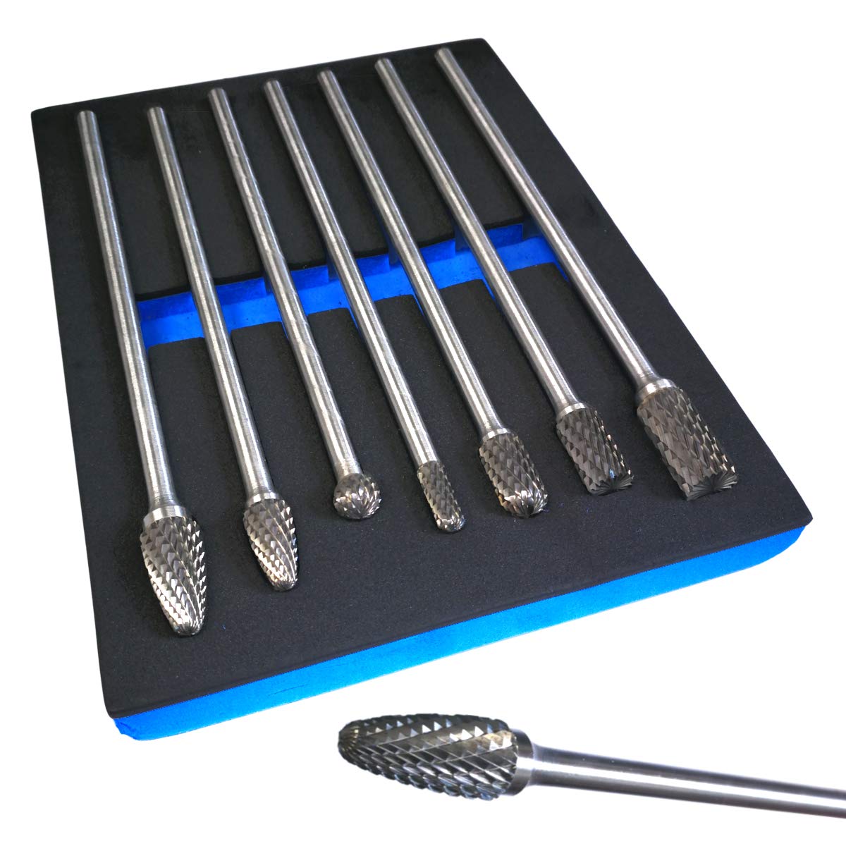 Toolzone Hb096 7-Piece Extra Long Tungsten Carbide Rotary Burr Set from B&Q