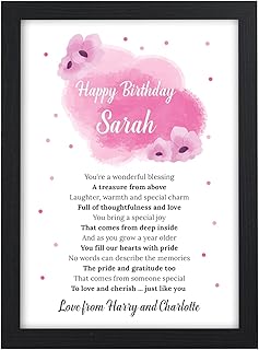 Birthday Poem Gifts PERSONALISED for Her, Daughter, Mum, Nanny, Granny, Sister, Auntie, Best Friends - Custom Poem Gifts for 13th, 16th, 18th, 21st, 30th, 40th, 50th, 60th, 70th Birthday