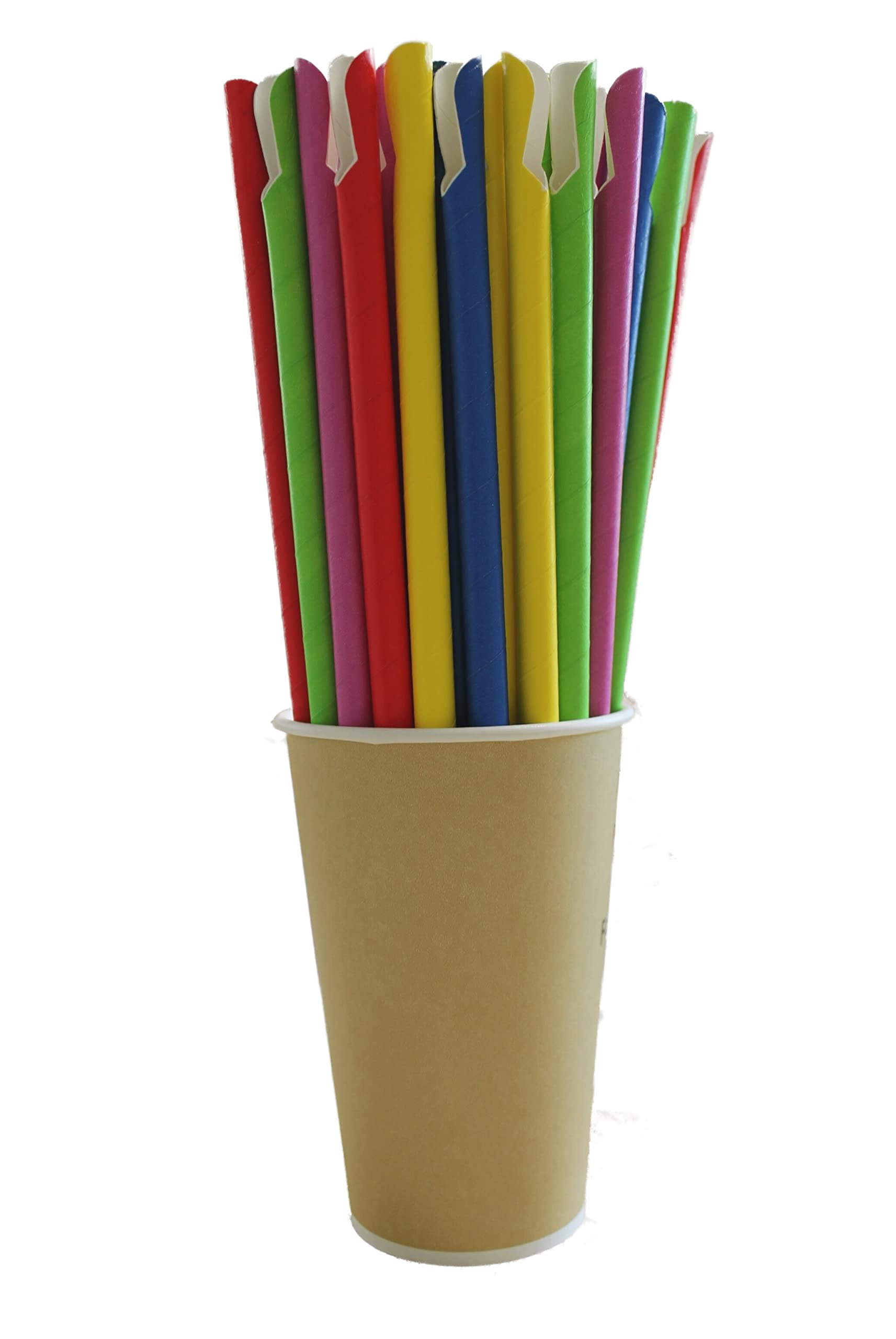 Trinkhalme Papier mit Löffel Einweg-Strohhalme farbig bunt "Löffelhalm" - 24 cm (1000 Stück)