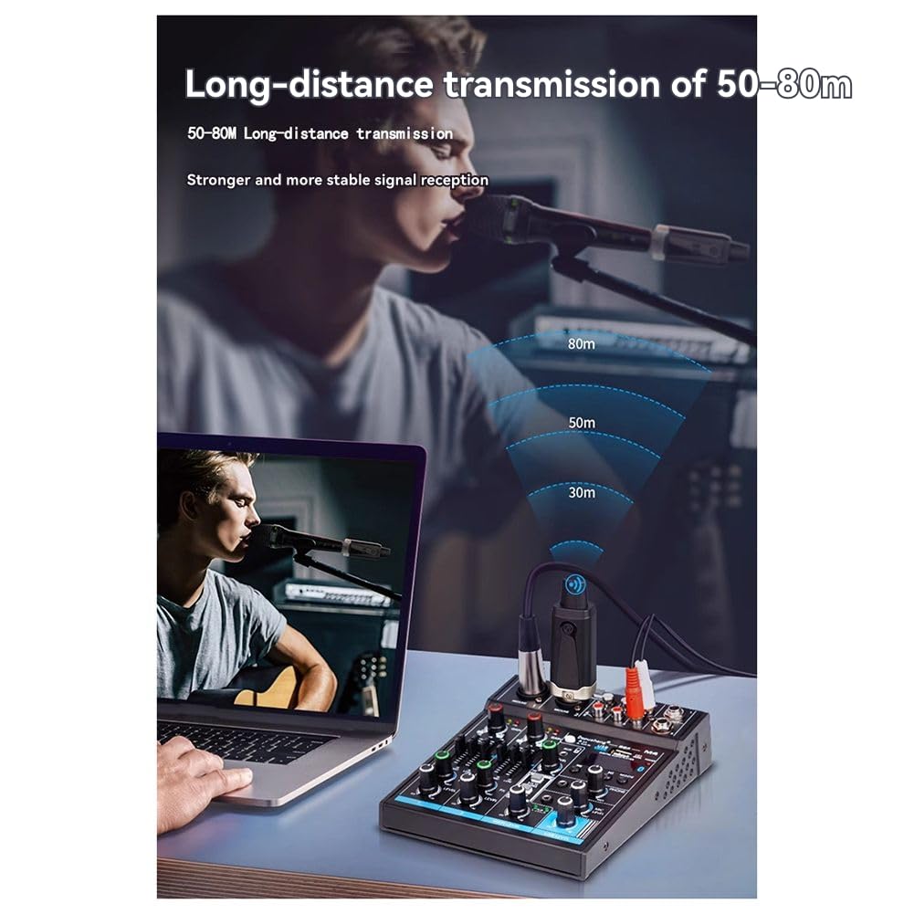Adattatore Convertitore Mic XLR Microfono Wireless UHF Trasmettitore Ricevitore per Microfono Dinamico A Condensatore
