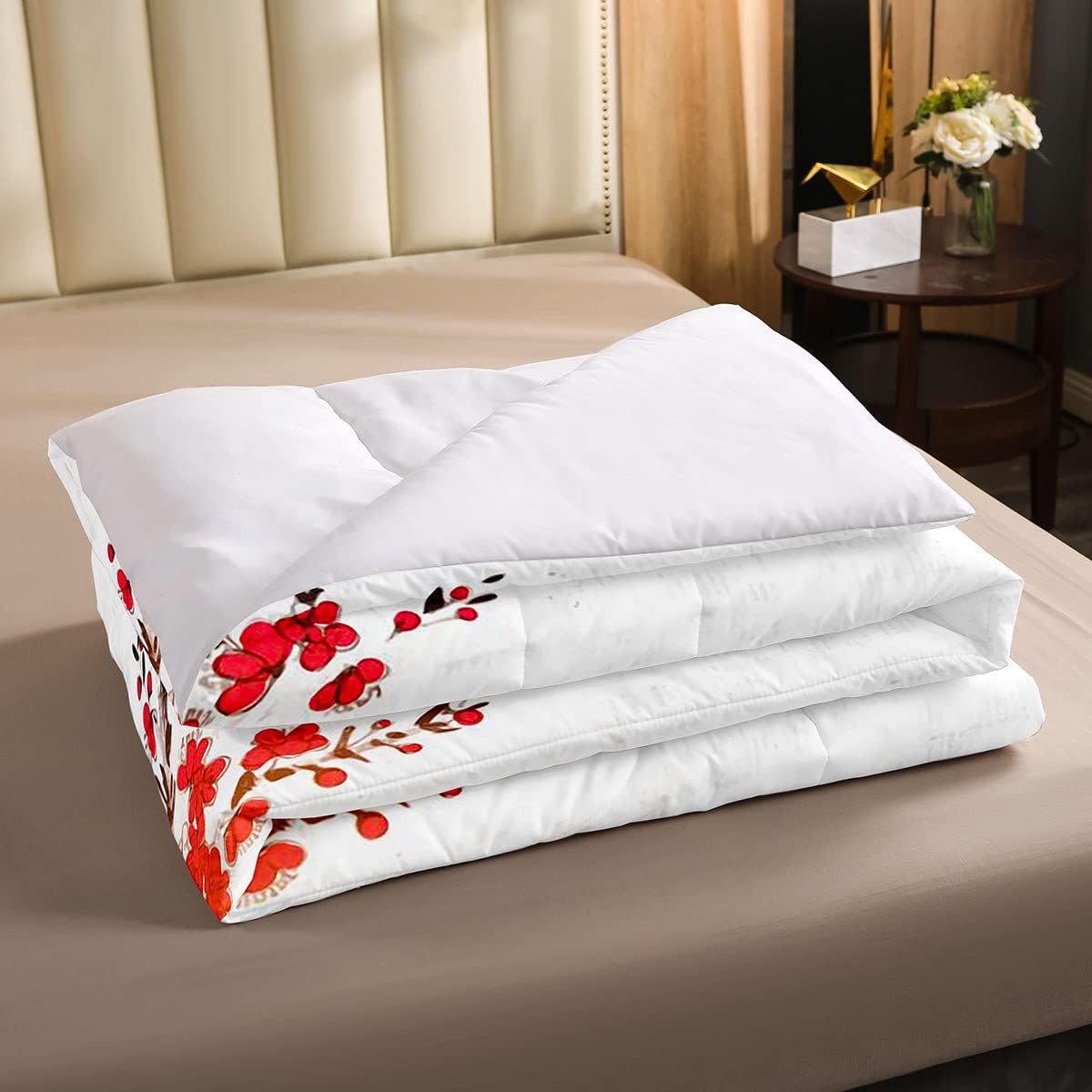 Biancheria Da Letto Giapponese Ukiyoe - Set 3 Pezzi Con Fiori Di Ciliegio, Microfibra King Size - Foto 7