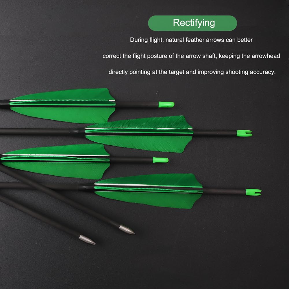 12 pz Flechas de Tiro con Arco, Spine 350 400 500 600 700 800 900 1000 1100 1300 1500 1800 ID 4,2 mm Etiqueta Dorada Eje de Carbono para Caza Tiro Práctica