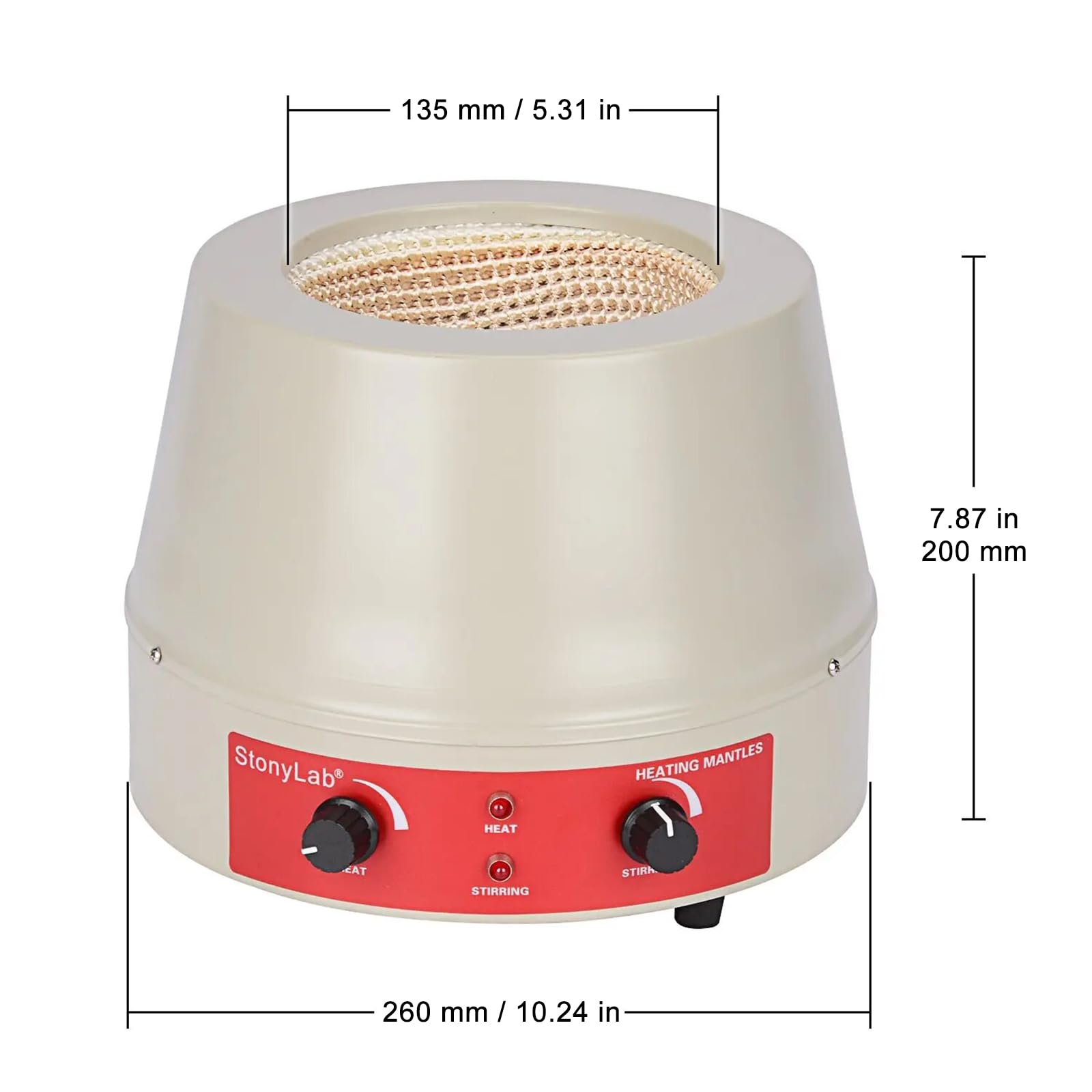 stonylab Mantello Riscaldante Laboratorio, Laboratorio Riscaldamento e Mescolando Elettrotermico con Magnetico agitatore 0-1600 Giri/Min Temperatura Controllo 220V/380℃, 350W, 1000 ml