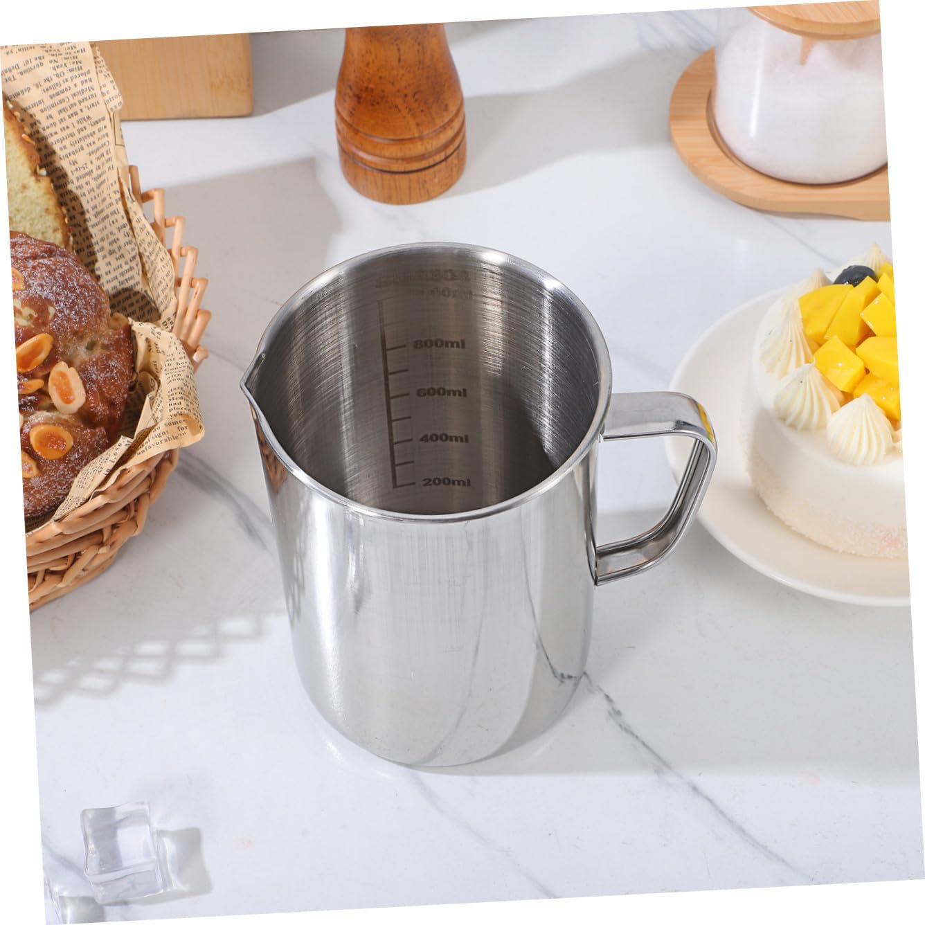 Angoily 2stücke Stainless Steel Measuring Cup Für Labor Und Küche Präzise Messbecher Für Flüssigkeiten Und Wiederverwendbar Und Leicht Zu Reinigen