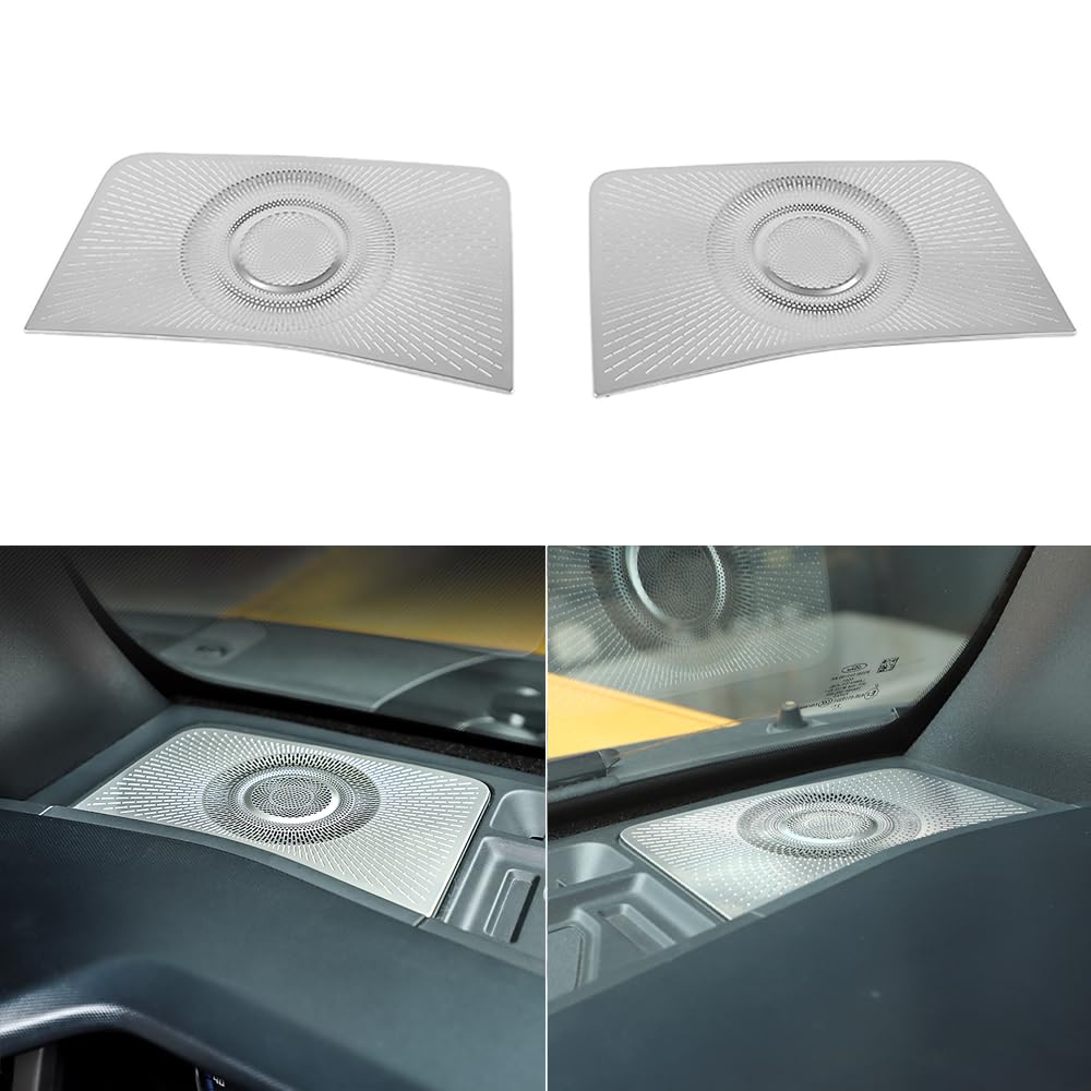 Front Dashboard Speaker Frame Cover Trim Car A-Pillar Audio Stereo Horn Speaker Mesh Grille for Ford Bronco 2021 2022 2023 2024 Interior Accessories (Black)