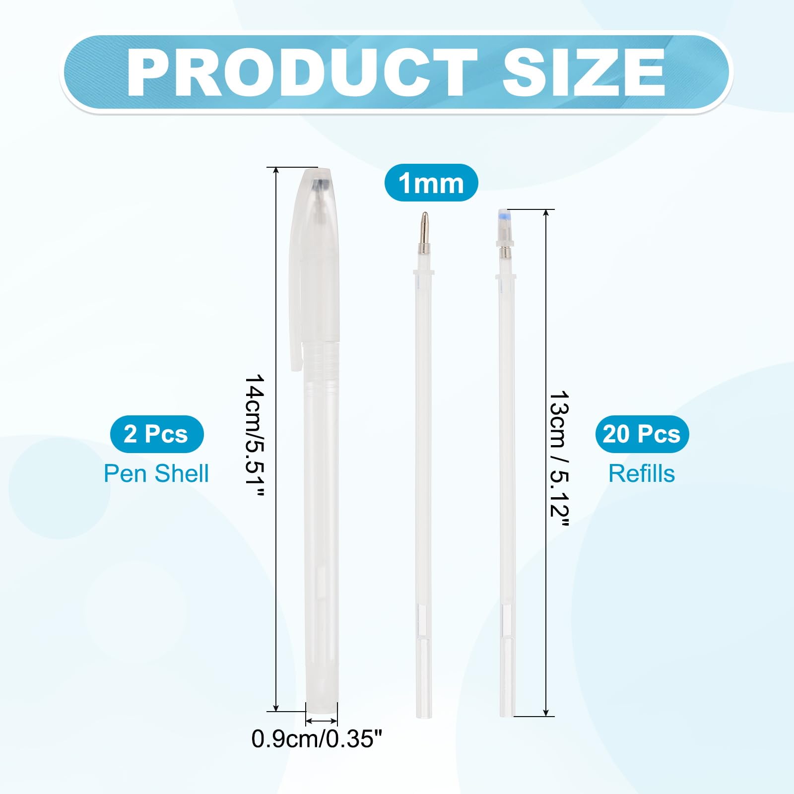 PATIKIL 20Pcs Erasable Gel Pens Refills - Image 2