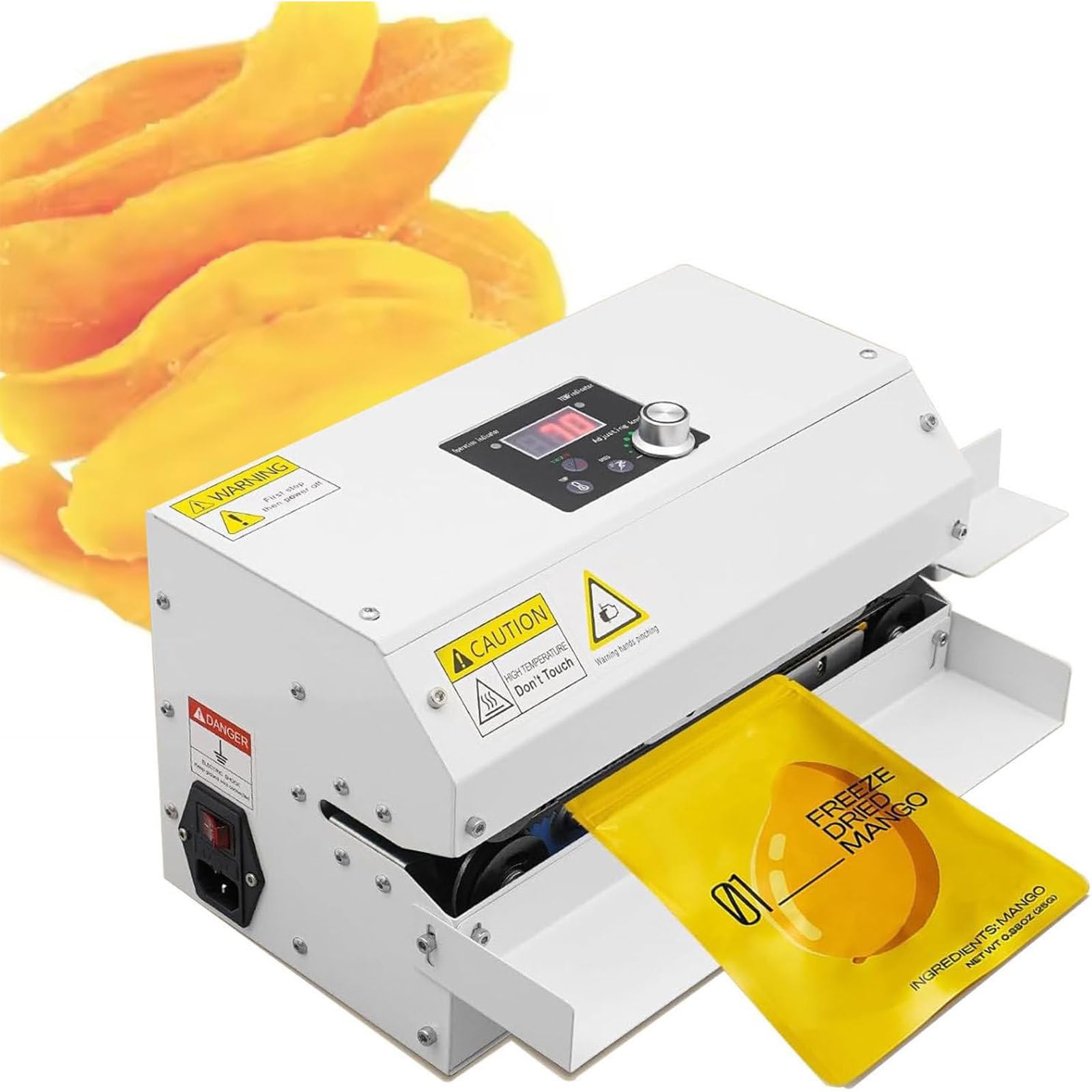AYCDL Automatic Vacuum Sealing Machine with Digital Temp Control, Horizontal Heat Sealer for Plastic & Aluminum Bags, Adjustable 122-392℉ Temp & Speed for Food Preservation
