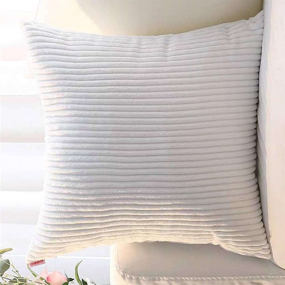 SWJ-swjssb Super King Size Pillow Cases 80x80 75x75 Cm,Square Extra Large Cushion Covers Soft Throw Pillow Cover With Zipper Corduroy Decorative Pillowcases For Sofa Couch(White,30x30 inch 1pc)