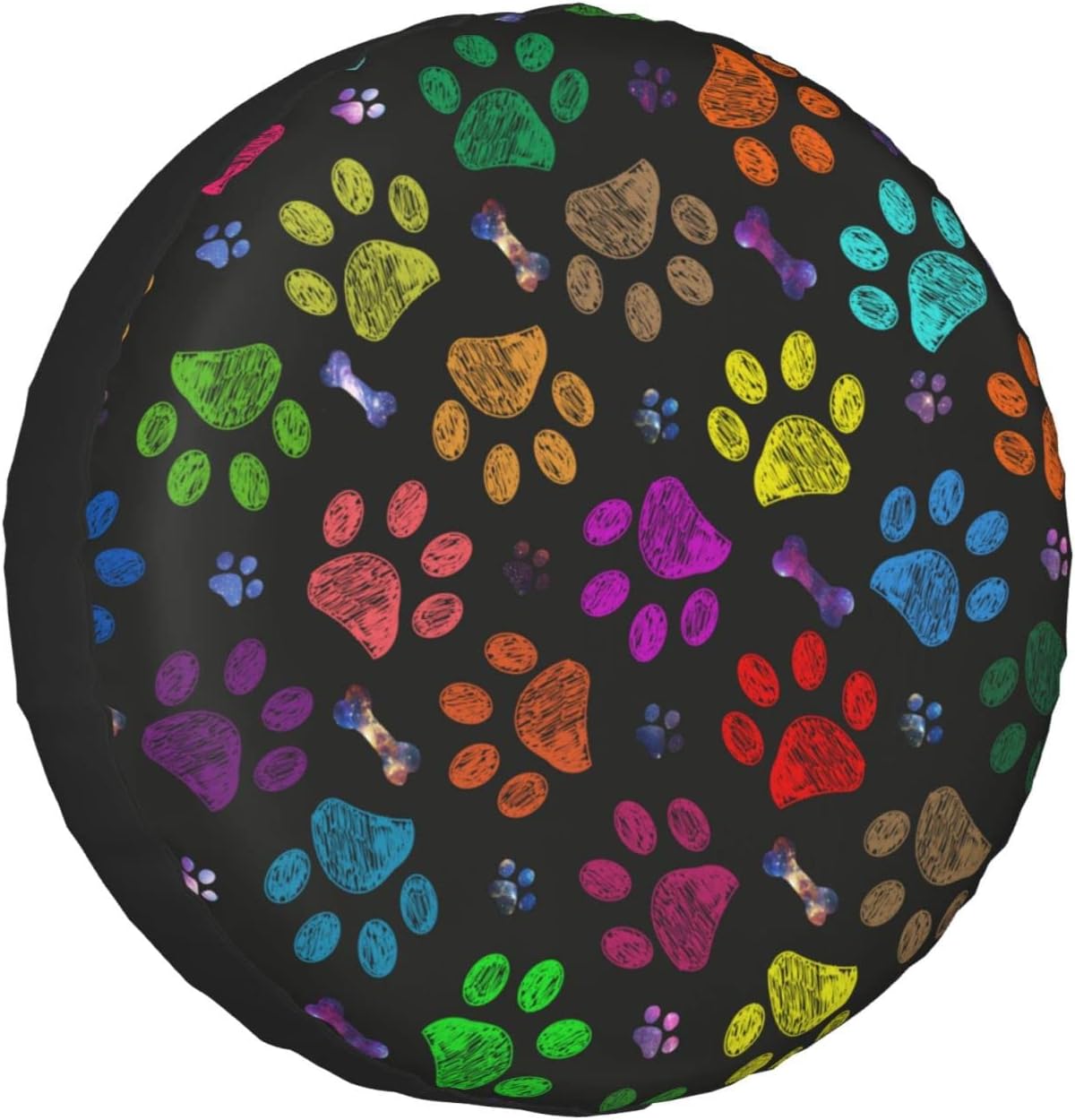 Dog Paw Print Spare Tire Cover Universal Fit for Jeep Trailer Rv SUV Truck Camper Weatherproof Dust-Proof Tire Cover Protector 16" Auto Accessories