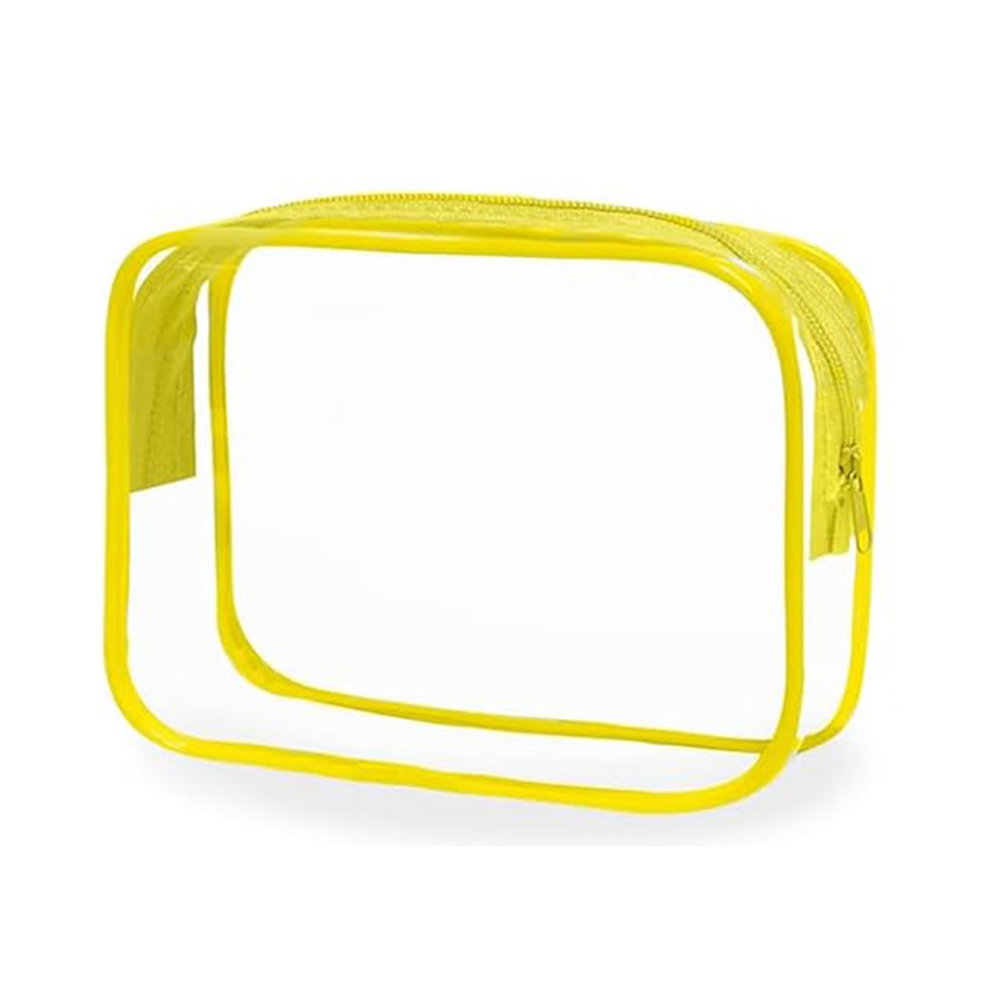 Transparente Kosmetiktasche mit Reißverschluss und schwarzem Rand, leichte Kulturtasche zur Aufbewahrung von Make-up-Pinseln und Cremes auf Reisen