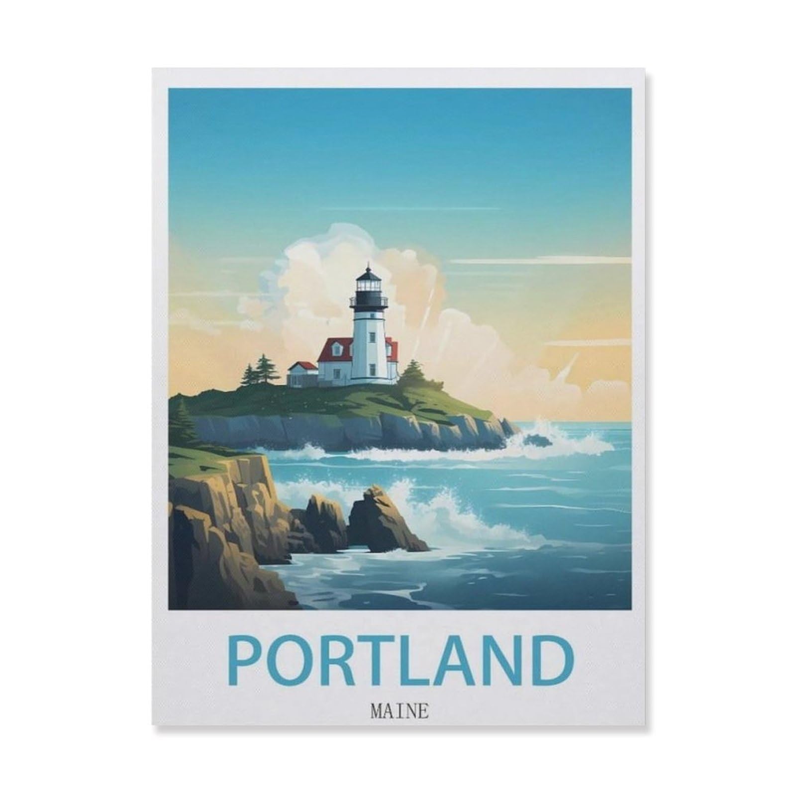 Portland Maine，Tin Signs Gift Funny Vintage Metal Sign Plaqu Poster Wall Art Pub Bar Kitchen Garden Bathroom Home Decor(15x30cm）6x12 inch-EI70