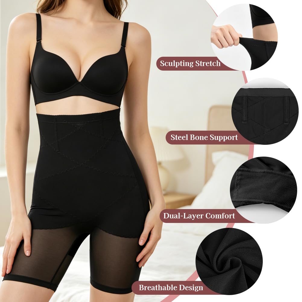 OSDUE Bielizna wyszczuplająca brzuch, bielizna wyszczuplająca, wysoka talia, bielizna modelująca figurę, dwuwarstwowe wsparcie nacisku do kontroli brzucha, legginsy modelujące sylwetkę, legginsy