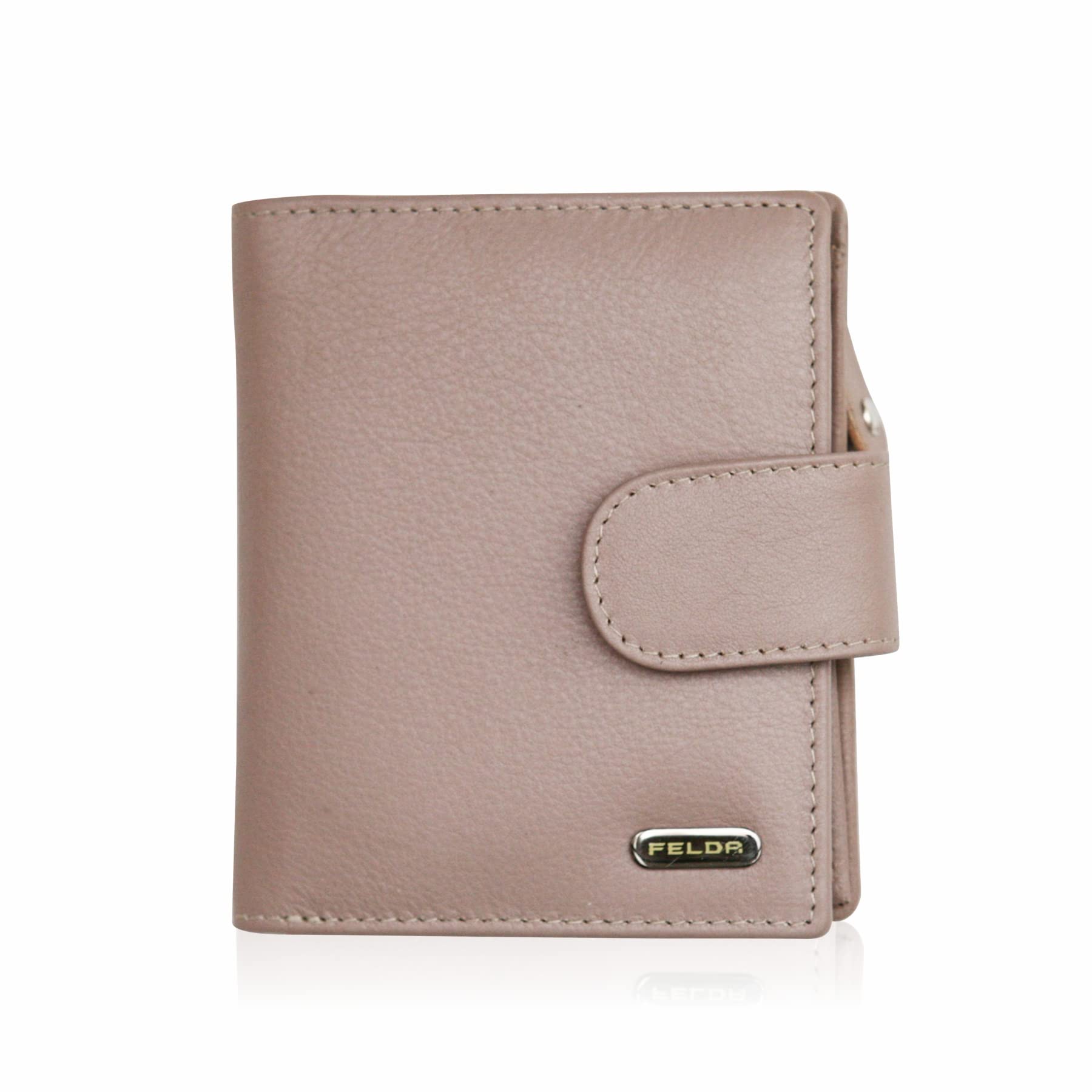 Felda RFID Small Womens Purse – Compact Ladies Wallet, Genuine Leather Ladies Purse - Credit Card Holder 10 Card Slot, Large Leather Purse and Gift Box