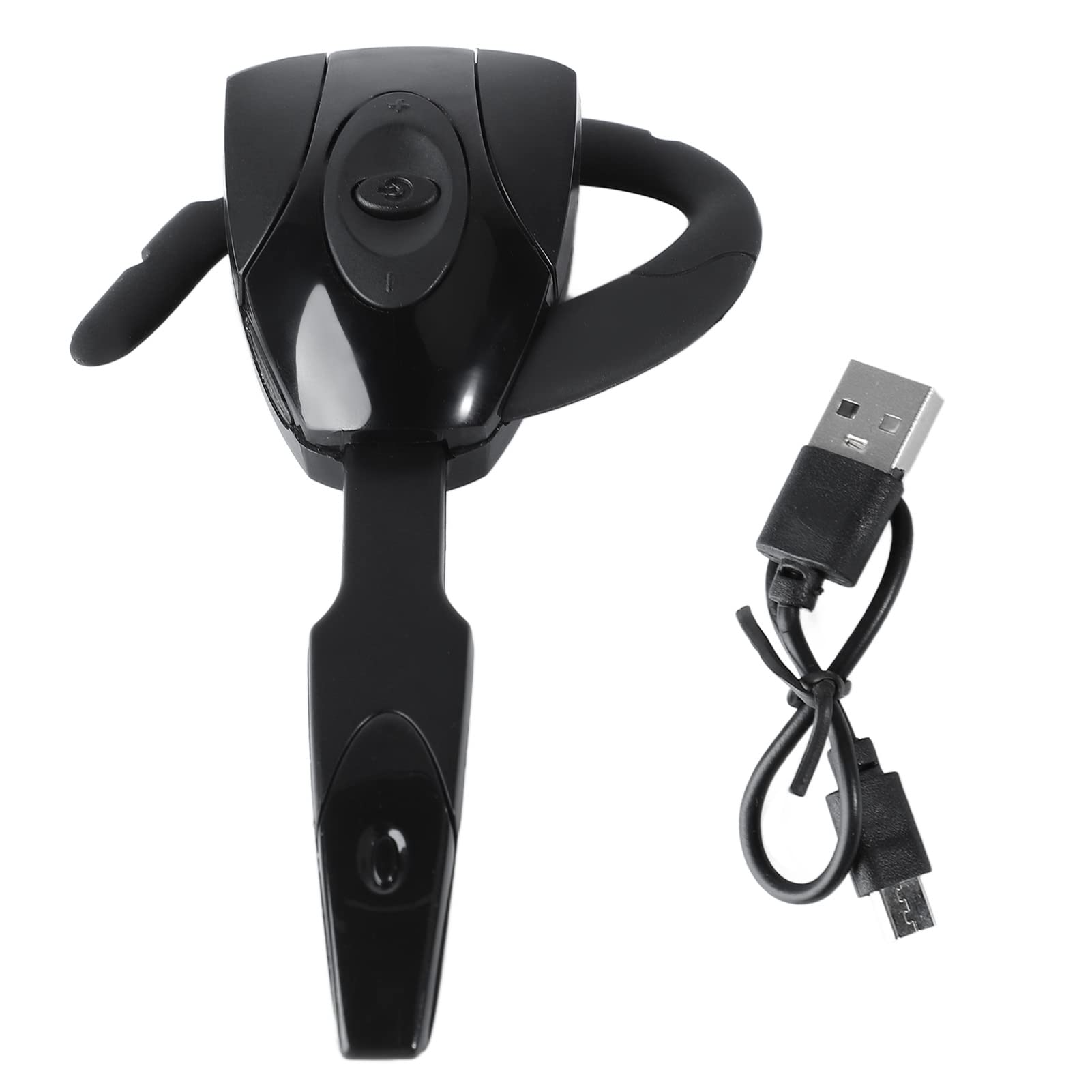 Bluetooth Headset, Single Ear Unique Shape Ultralight Rechargeable Cell Phone Headset for Home Work Office Trucker-image-49