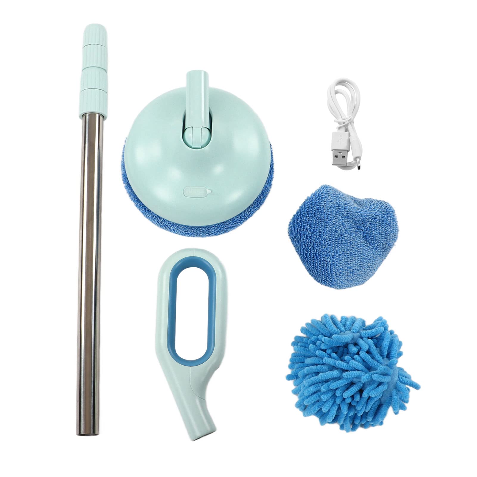 Scrubber Elettrico Senza Fili Rotante, Spazzola per la Pulizia del Vetro elettrica da 8,5 W 5 V 2 A per Finestra Blu
