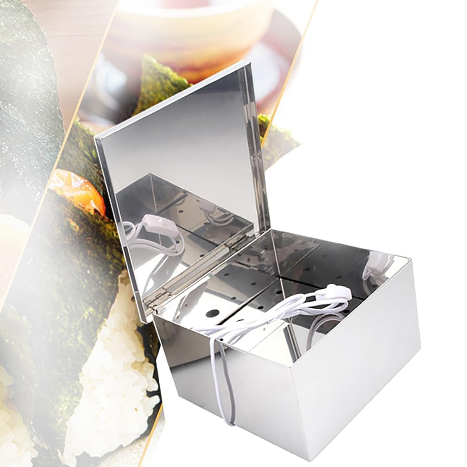 MObyat Caja Secadora De Algas Nori, De Acero Inoxidable 304 con Interruptor Manual, Temperatura Ajustable para Cocina, Cable De Alimentación Extendido, Ideal para Restaurantes De Sushi