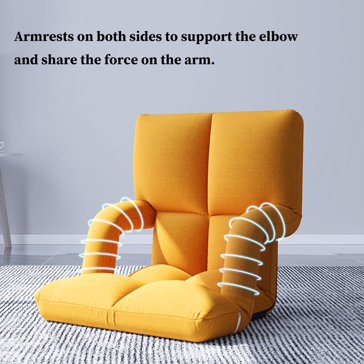 折りたたみ式フロアチェア（アームレスト付き） 調整可能5段階式パッド入りフロアゲーミングチェア（アームレスト付き） 折りたたみ式リク