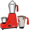 GEEPAS 750W 3-in-1 Mixer Grinder | Stainless Steel Jars & Blades | 3 Speed Control, Perfect for Chutney, Dry & Wet Fine Grinding Mixing | Overload Protection | Powerful Motor | , Red