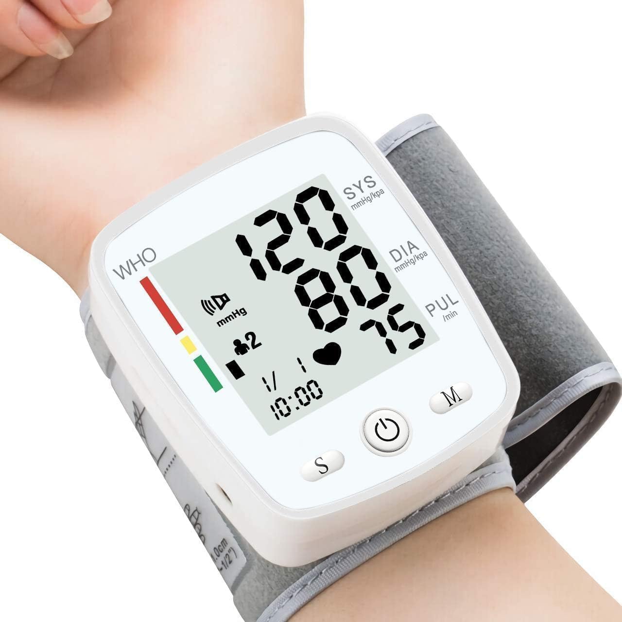 Blood Pressure Monitor with Wrist C cuff, 2 x 90 readings