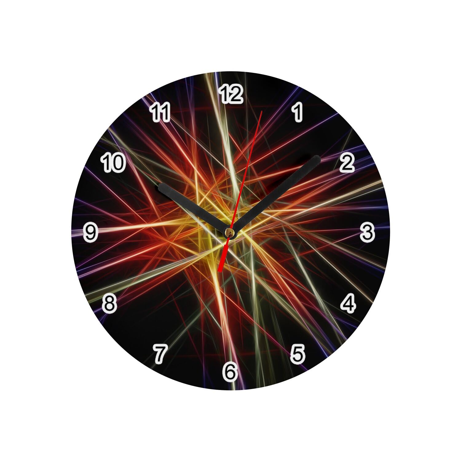 Horloge murale en verre blanc 20 cm design abstrait lignes moderne